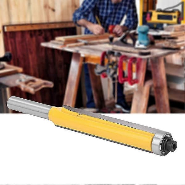 8 mm skaft fræser bit træbearbejdning fræser med leje planfræser bit til trimning (8*12.7*63.5 mm)