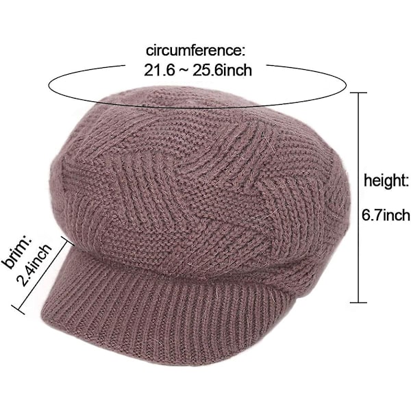 Naisten talvinen lämmin hattu virkattu slouchy beanie neulotut hatut lipalla