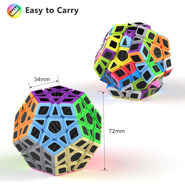 Megaminx Speed Cube, Dodekaeder Magic Cube Puzzle Cube Spill for Nybegynnere og Avanserte Brukere, Julebursdagsgave til Barn Tenåringer Voksne