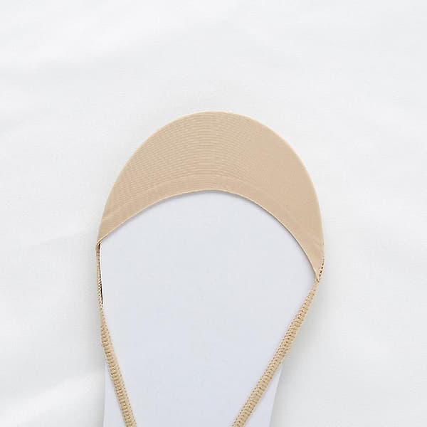 4 par damslingback Liner Sock Framfot Vadderad Tå-täckt Lågskuren Osynlig Strumpa White