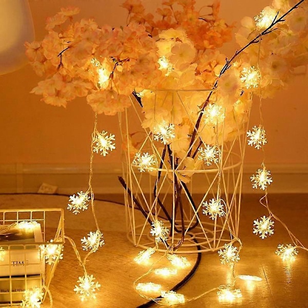 Vedenpitävä aurinkokennovaloketju, kristallipallo, valo puutarhaan, juhlakoriste, ulkokäyttöön USB-10M 80Leds Colorful Snowflake