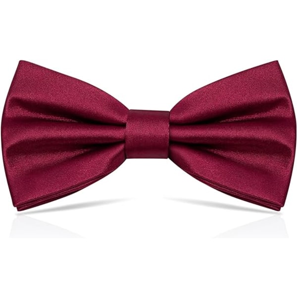 Forbundet butterfly til mænd, Tux butterfly Justerbar formel nakke butterfly Satin butterfly til fest bryllup (Maroon Red)