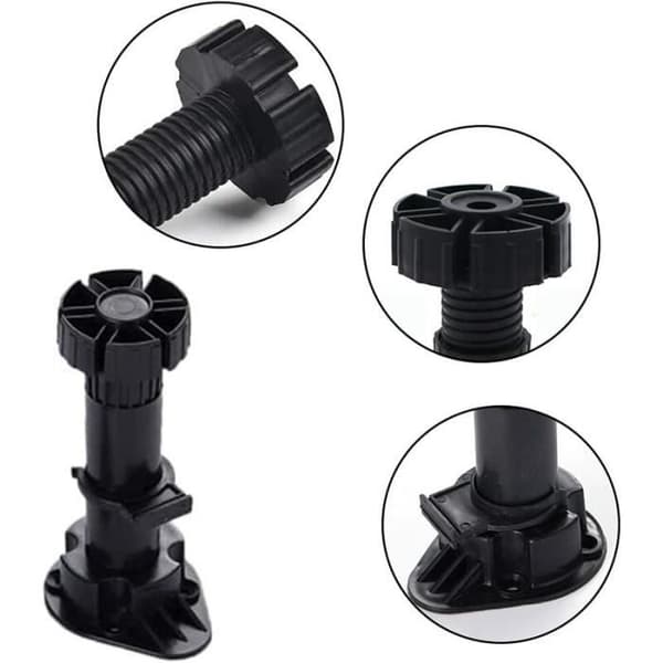 Justerbare Møbelfødder - Sort - 24 Stykker - 120mm-150mm - Holdbar Plast - Stabil Base