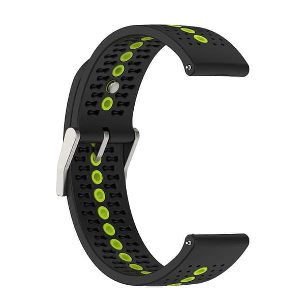 Farverig hul silikonerem til Suunto 9 Peak Black Lime Green