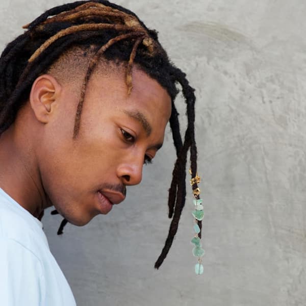6 st Dreadlock Hårspiraler med Jadehängen Flätor Smyckesset