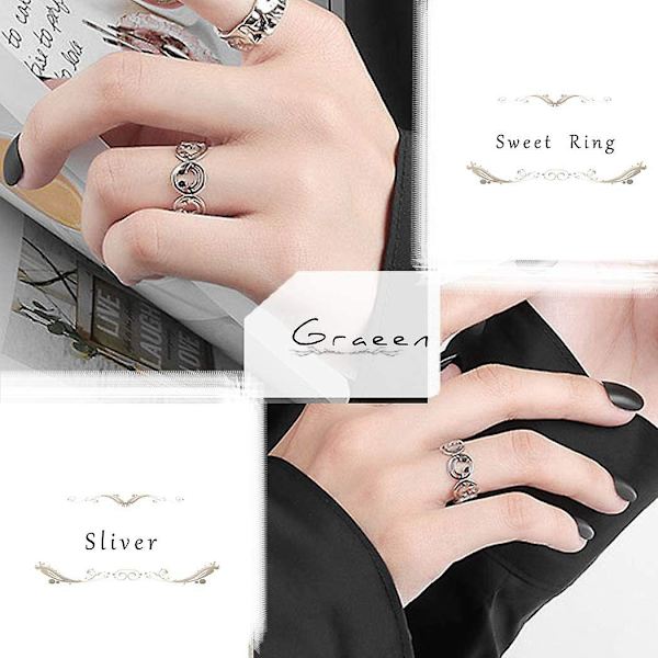 Grønn Smiley Face Rings Søt Smil Ring Smilende Ansiktsring Bånd Statement Ring Stil Ring Åpne Justerbare Ringer Smykker For Kvinner Og Jenter