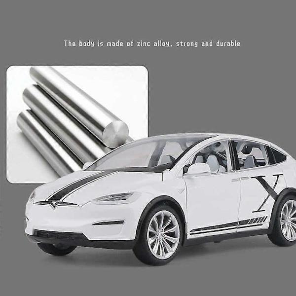 1:24 Tesla Model X SUV Seosautomalli Painevalettu Metalliauto Ajoneuvomalli Simulaatio Ääni- ja Valokokoelma Lasten Lelulahja Red