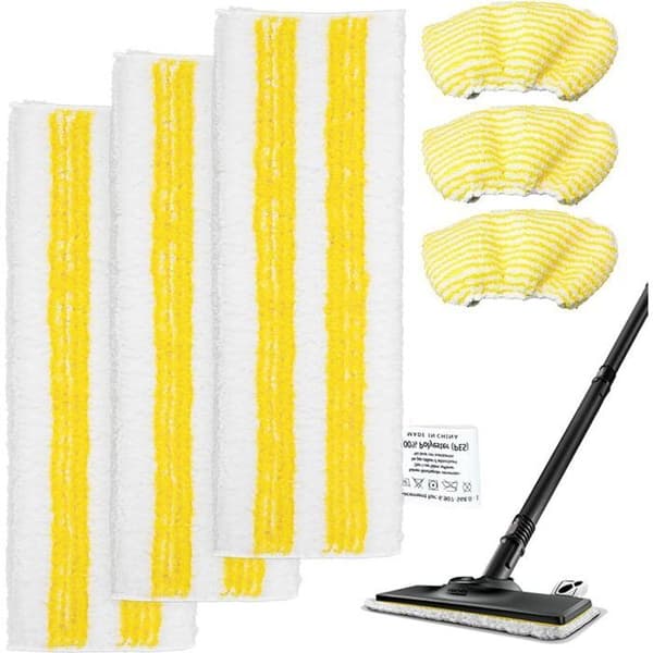 Erstatningsklude til Karcher Easyfix SC1 til SC5, sæt med 6, mikrofiberhætter til damprensere, moppetilbehør