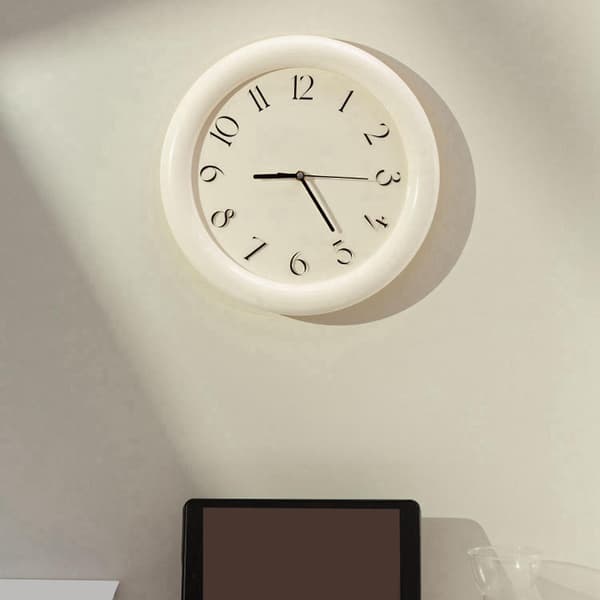 Väggklocka Tyst Klocka Modern Tyst Rustik Mode Rund Tid Klocka Liten Klocka för Vardagsrum Badrum Sovrum Inomhusinredning White 30cmx3.2cm