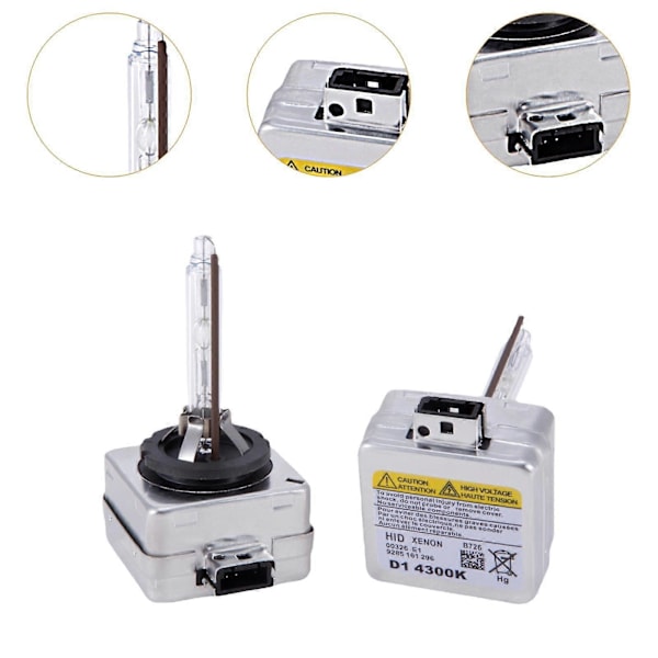 2 stk D1S Xenon HID Bil Frontlykter Pærer 35W 12V DC Erstatning Bil Lys 4300K 4300K 4cmx4cmx8cm