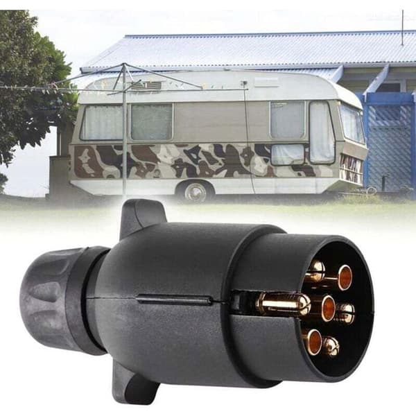7-polet trailerstik - LUSKYKA® - Vandtæt - 12V - Holdbart nylonhus - Messingterminaler - Effektiv forbindelse.