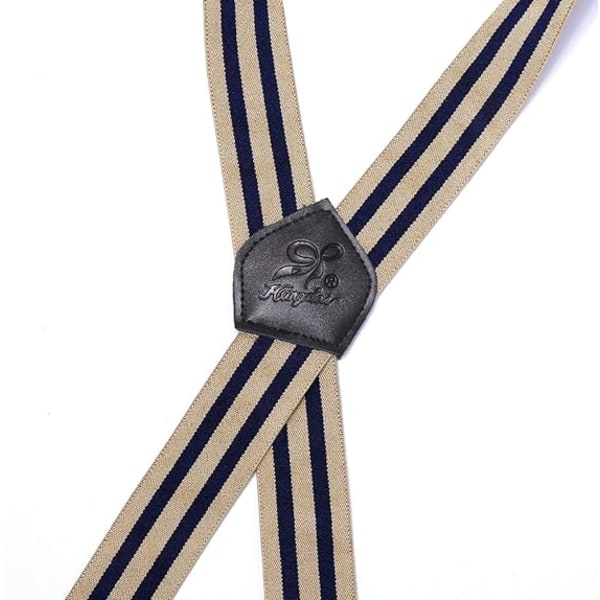 Herrhängslen Starka metallklämmor 4 X rygg Hållbara elastiska justerbara hängslen Heavy Duty Herrhängslen (risblå ränder)
