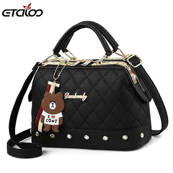Dame Taske Luksus Håndtasker Dame Tasker Designer Crossbody Tasker Dame Lille Messenger Taske Dame Skuldertaske Bolsa Feminina 25x13x16CM black