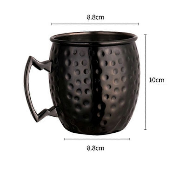 Moscow Mule Koppar Kopp Rostfritt Stål Vinkopp Cocktail Drickkoppar 530ml Black Dot
