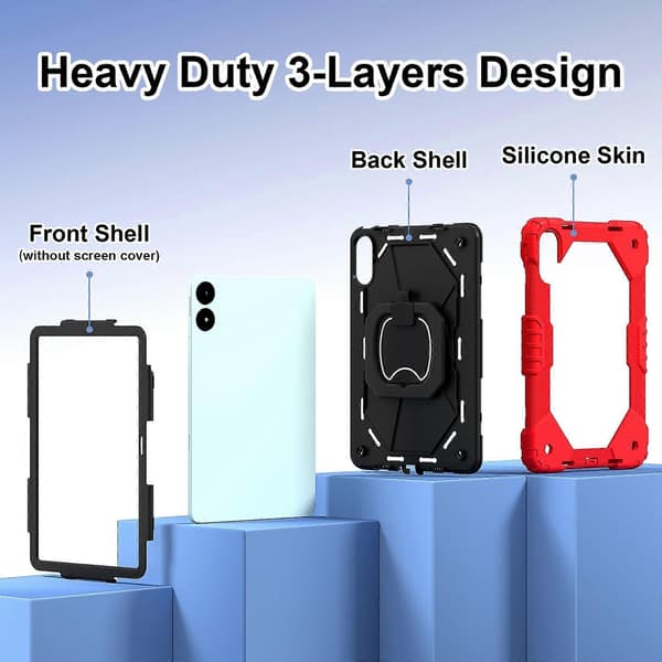 Silikon Hybrid PC-deksel for Xiaomi Redmi Pad Pro 12.1 Red Black