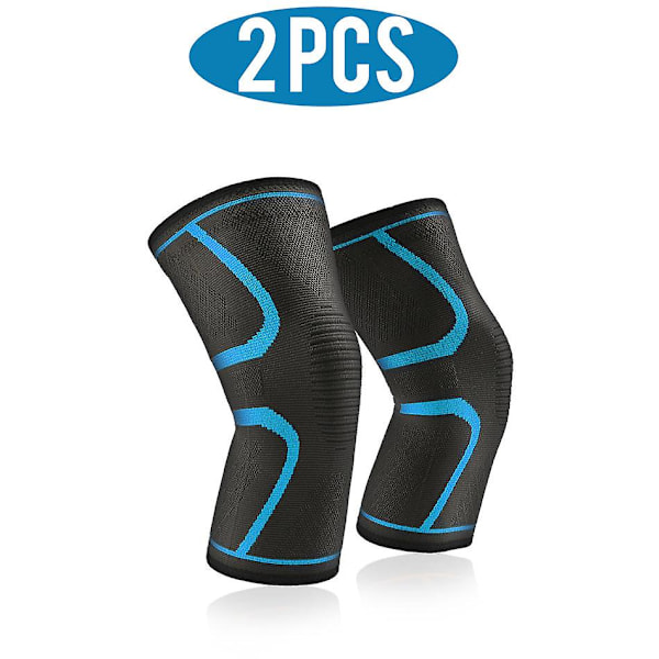 1/2 stk. knæstøtte til gigtled Nylon Sports Fitness Kompressionsærmer Knæbeskyttere Løbebeskyttelse 2 pieces blue M