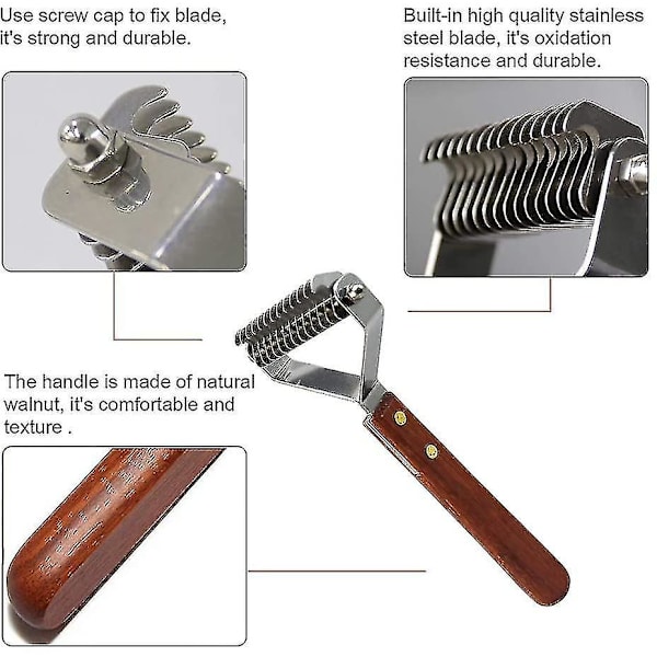 Coat King Rake 14-bladet Rake Pet Undercoat Rake, profesjonell Pet Dematting Comb