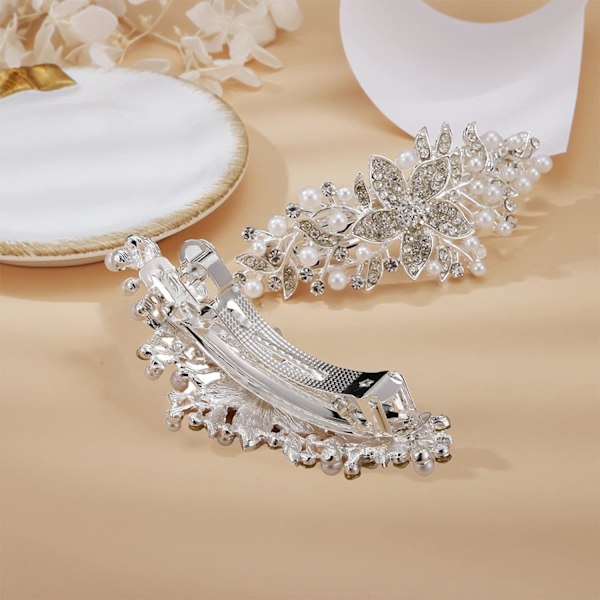 Rhinestone Pearl Hårklämmor, 3 st Antik Kristall Spännen Pins Elegant Smycken Hår Dekorationer Tillbehör Huvudbitar För Kvinnor Bröllop