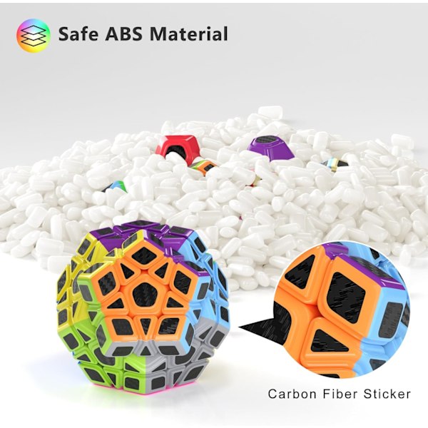 Megaminx Speed Cube, Dodekaeder Magic Cube Puzzle Cube Spill for Nybegynnere og Avanserte Brukere, Julebursdagsgave til Barn Tenåringer Voksne