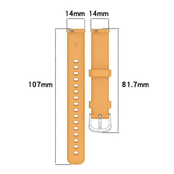 Urrem Silikonerem 14MM Urrem til Garmin Lily2/Garmin Lily2 Active