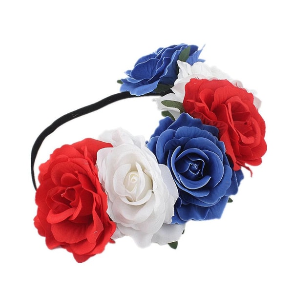 Rose Flower Crown Pannebånd Brude Bryllup Hår Krans Hodepryd Hårtilbehør For Jenter, Kvinner, Barn - Rainbow Rainbow color