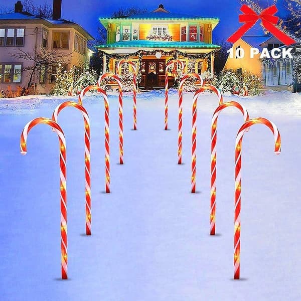 10 stk. Udendørs Dekorations Lys String LED Candy Bar Lys LED Landskabslys Juledekorationer, Julelys Markører, Ch
