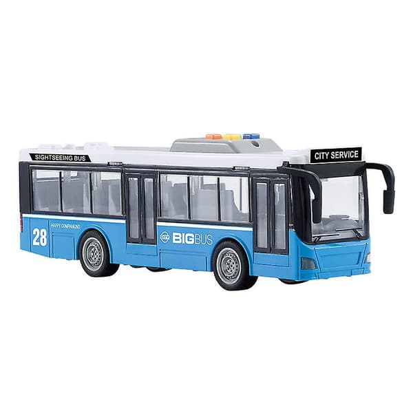 Legetøjsbilmodel Gave Til Børn Cool Stilfuld Lys Musik Inerti Bus Bus Simulation Red tram (911a)