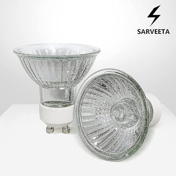 Gu10 Halogenpærer 35w Dæmpbar, 220v Gu10 Halogen Spotpærer 2 Pin,400 Lm,2800k Varm Hvid 3stk, Hvid