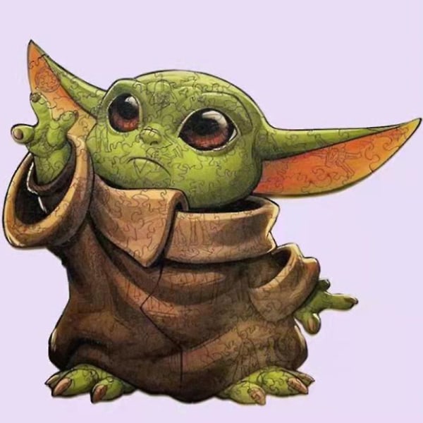 Træpuslespil Yoda/harry Potter-medalje Uregelmæssig form puslespilsstykker Kunstgave til voksne børn A4 Yoda