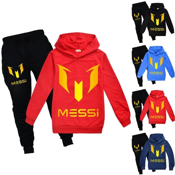 Messi Fotbollströja & Byxor Set för Barn & Tonåringar 7-14 år 130cm