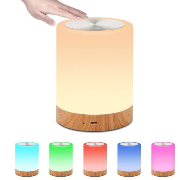 Dæmpbar LED touch-sensor sengelampe/børnelampe med farveskiftende funktion