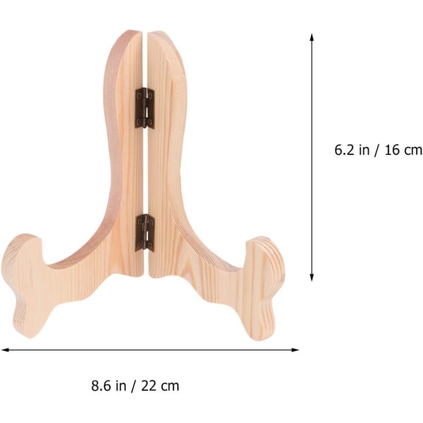 3 stk. Træskærm Stativpladeholder Staffelier Sammenklappelig Skærm Pladeholder til Tallerken Skåle (Fyrretræ Farve)