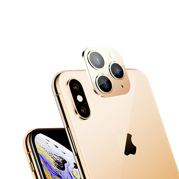 Telefonkameraobjektivskydd för Phone X/xs/xs Max Falsk kamera för Phone 11 Pro Gold