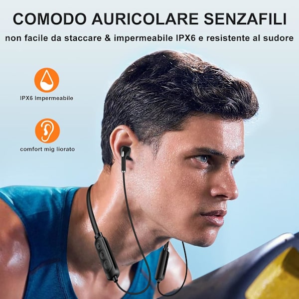Trådlösa in-ear-hörlurar, Bluetooth 5.0 trådlösa hörlurar, vattentäta svett, 10 timmars speltid för arbete Sport.