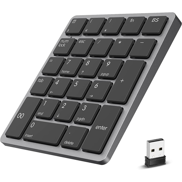 Langaton ladattava numeronäppäimistö 26 näppäintä Ohut numeronäppäimistö Mini USB-vastaanottimella Kannettava taloushallinnon näppäimistö kannettavalle tietokoneelle