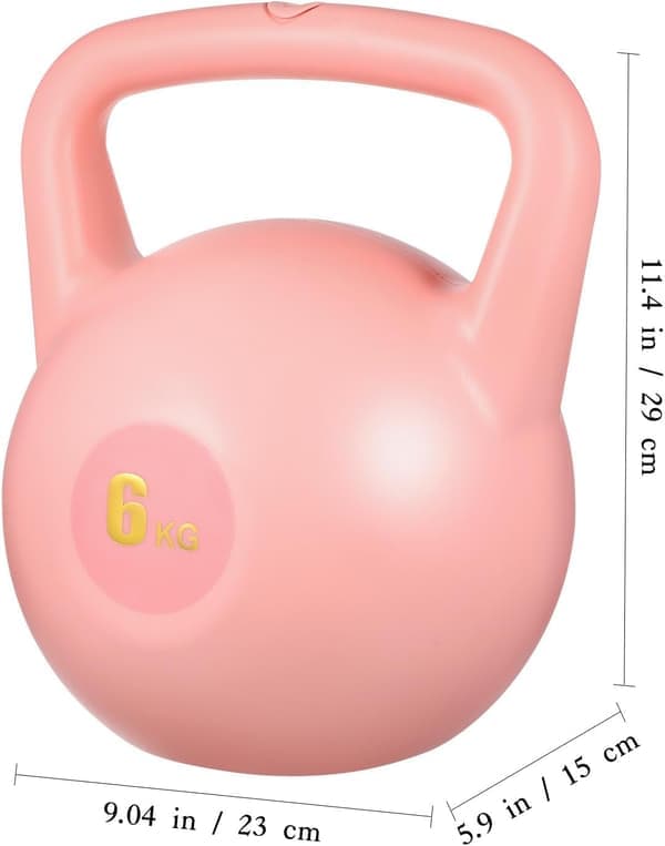 6 kg rosa PE vattenkettlebell för styrketräning, justerbar vikträningsutrustning