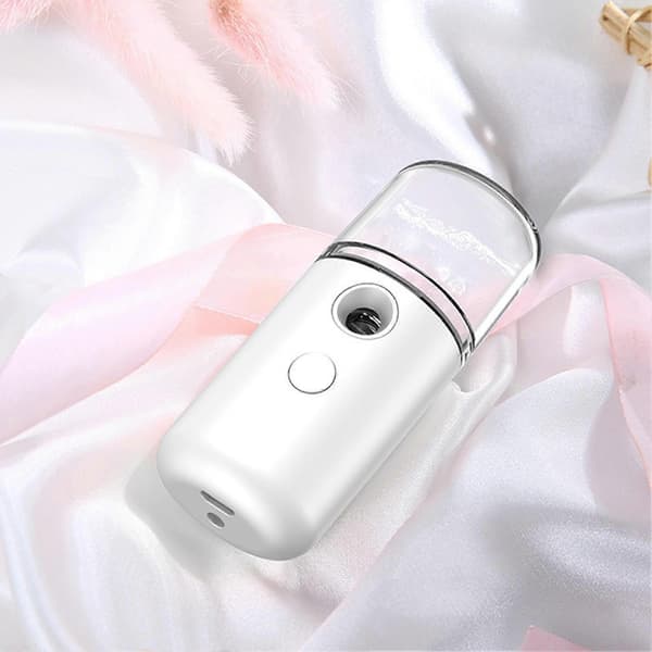 Nano Ansiktsmist Spray Lommeformat USB-Lading Vann Ansiktsfukter for Hydrering, Hvit