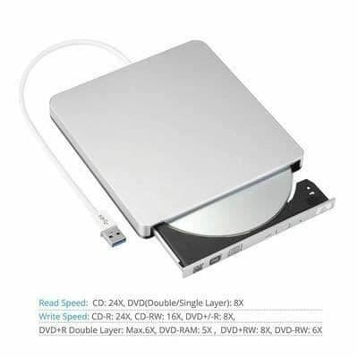 Extern USB CD/DVD-läsare/-brännare kompatibel med Apple MacBook Pro/Air/Mac mini