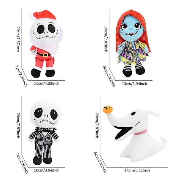 The Nightmare Before Christmas Myk Plushleke Jack Skellington Sally Dukke Barn Halloween Jul Gave Jack Skellington