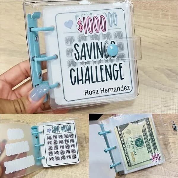 Mini Binder Opsparingsudfordring Udfordringsmappe 150 DOLLAR 150 dollars 150dollar 150dollar