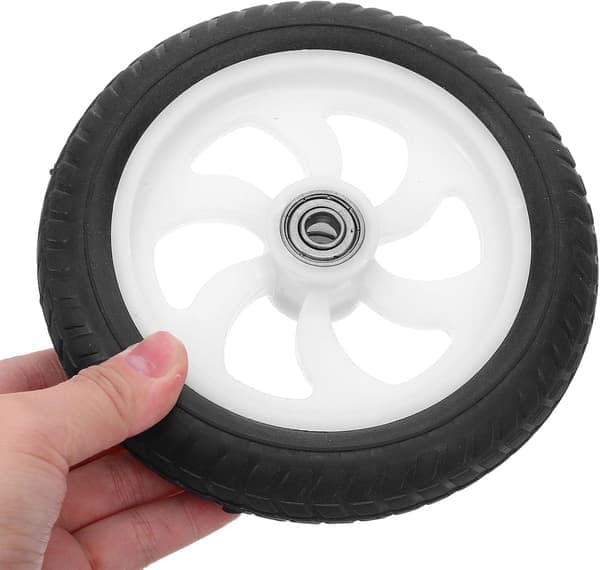 2 kundvagnshjul för vagnbyte, kraftiga gummihjul, svängbara