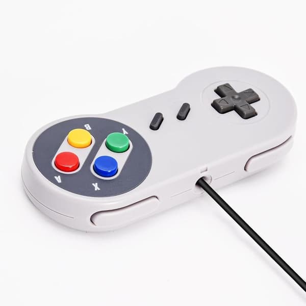 2-pak kablede SNES-spilcontrollere, SNES-controller fuldt kompatibel med original SNES/SFC - [Plug and Play] (flerfarvede knapper) Colourful