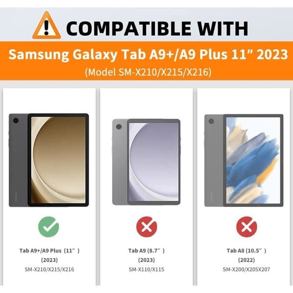 Tabletcover - Samsung - Galaxy Tab A9 Plus - PU læder - Stativ - Blåt Livets Træ