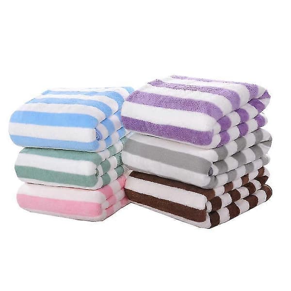 Basics Strandhandduk Cabana-randig, Havsskumgrön, 1-pack Purple