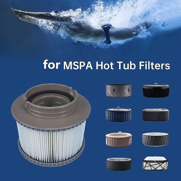 Pakke med 2 erstatningsfiltre for Mspa Fd2089, filterpatronpumpe for Mspa alle nåværende spas