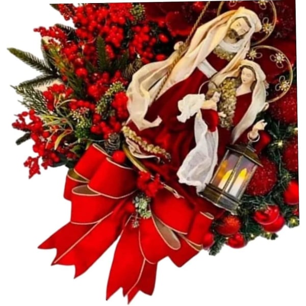 Julekranse Indgangsdør hængende bærguirlande jul Jesuskransepynt 25x22cm1stk)