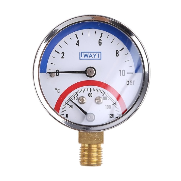 Kombinert trykk- og temperaturmåler for gass og vann område 0-10 bar 0-120 G3 4