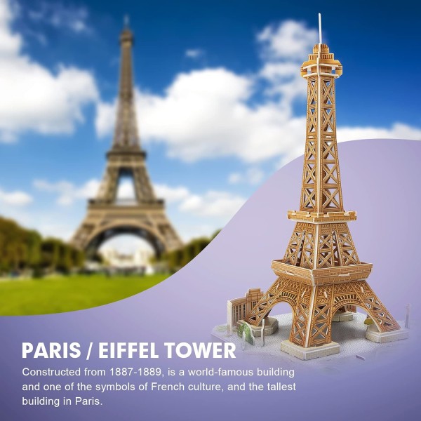 3D-puslespil, Paris City Skyline-bygningsmodeller, 114 dele