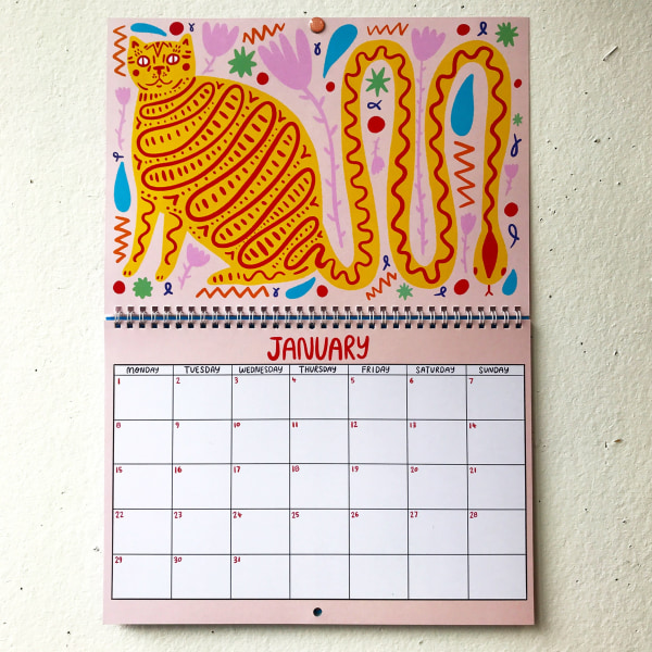 Kitty-kalenteri 2024 | Seinäkalenteri 2024 | Kissakalenteri | 2024 Seinäkalenteri 2024