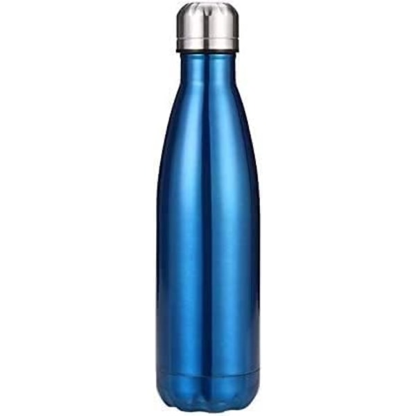 500ml Isolerende Vannflaske, Dobbelvegget Rustfritt Stål Vakuumflaske Holder Kald i 24 Timer og Varmt i 18 Timer - BPA-fri Navy blue